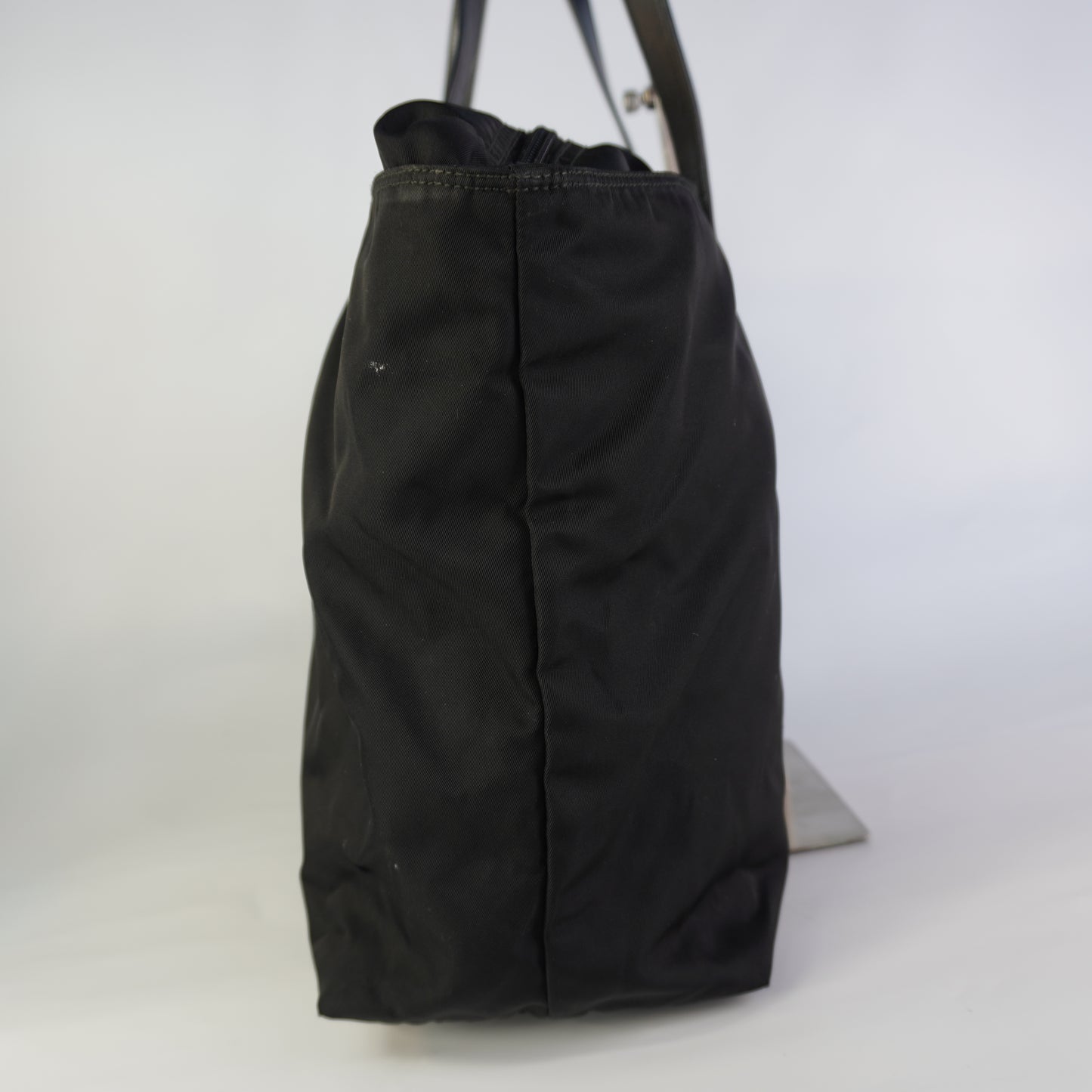 Prada Tessuto Triangle Logo Tote Bag Black