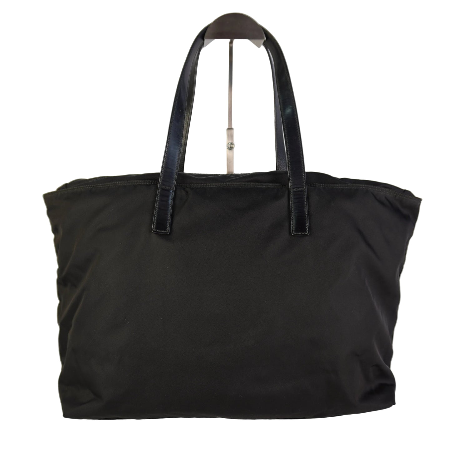 Prada Tessuto Triangle Logo Tote Bag Black