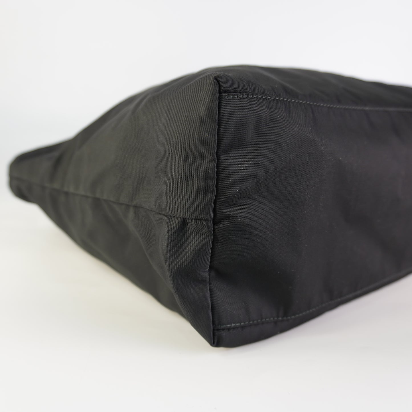 Prada Tessuto Triangle Logo Tote Bag Black