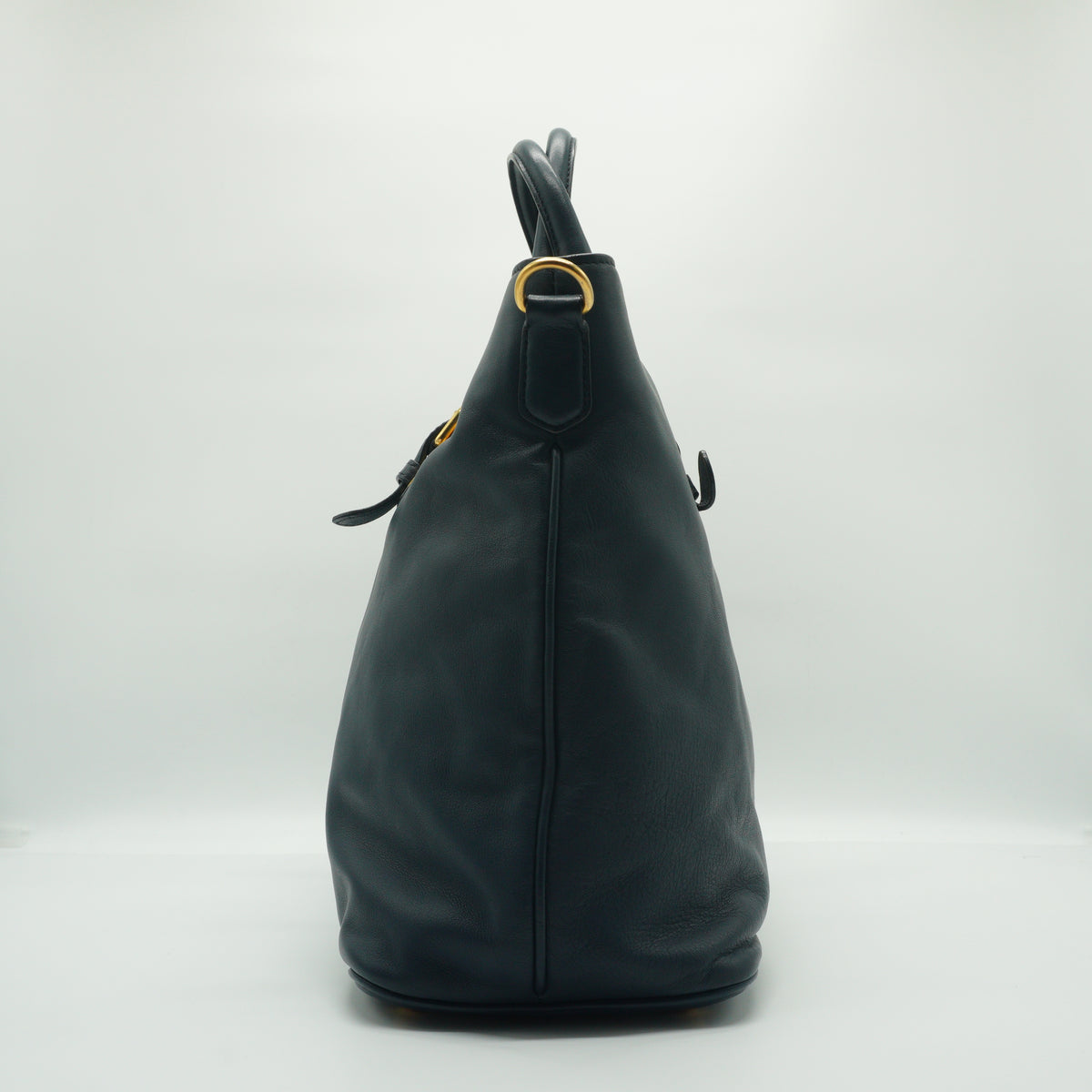 Prada Soft Calkskin two way large Navy Blue tote bag