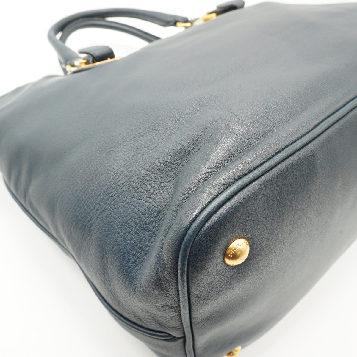 Prada Soft Calkskin two way large Navy Blue tote bag