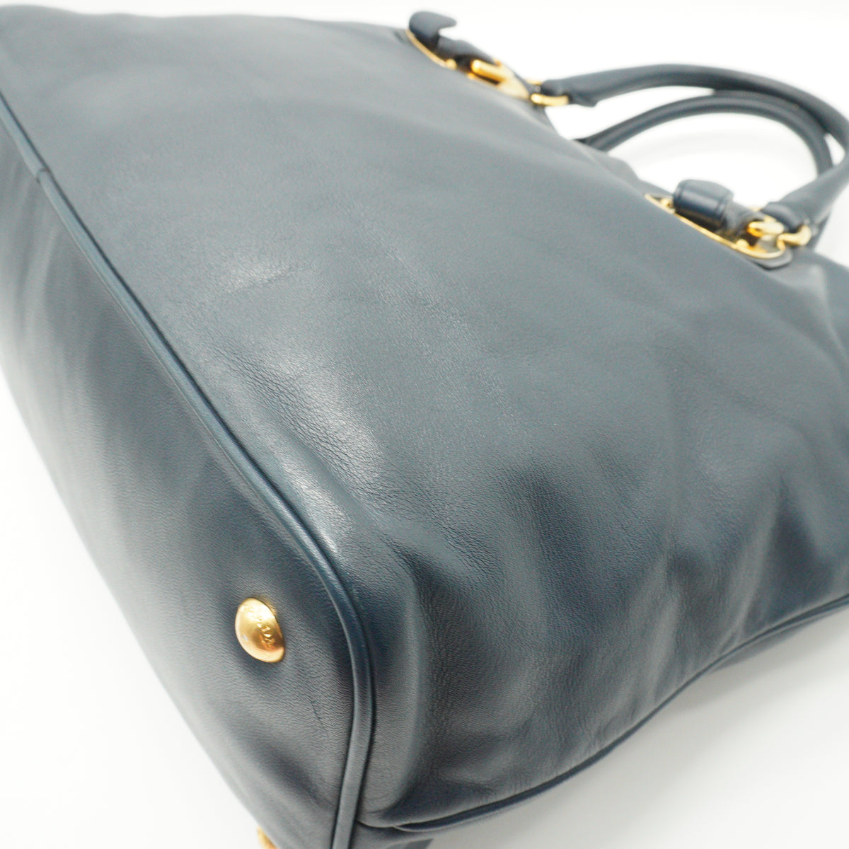 Prada Soft Calkskin two way large Navy Blue tote bag