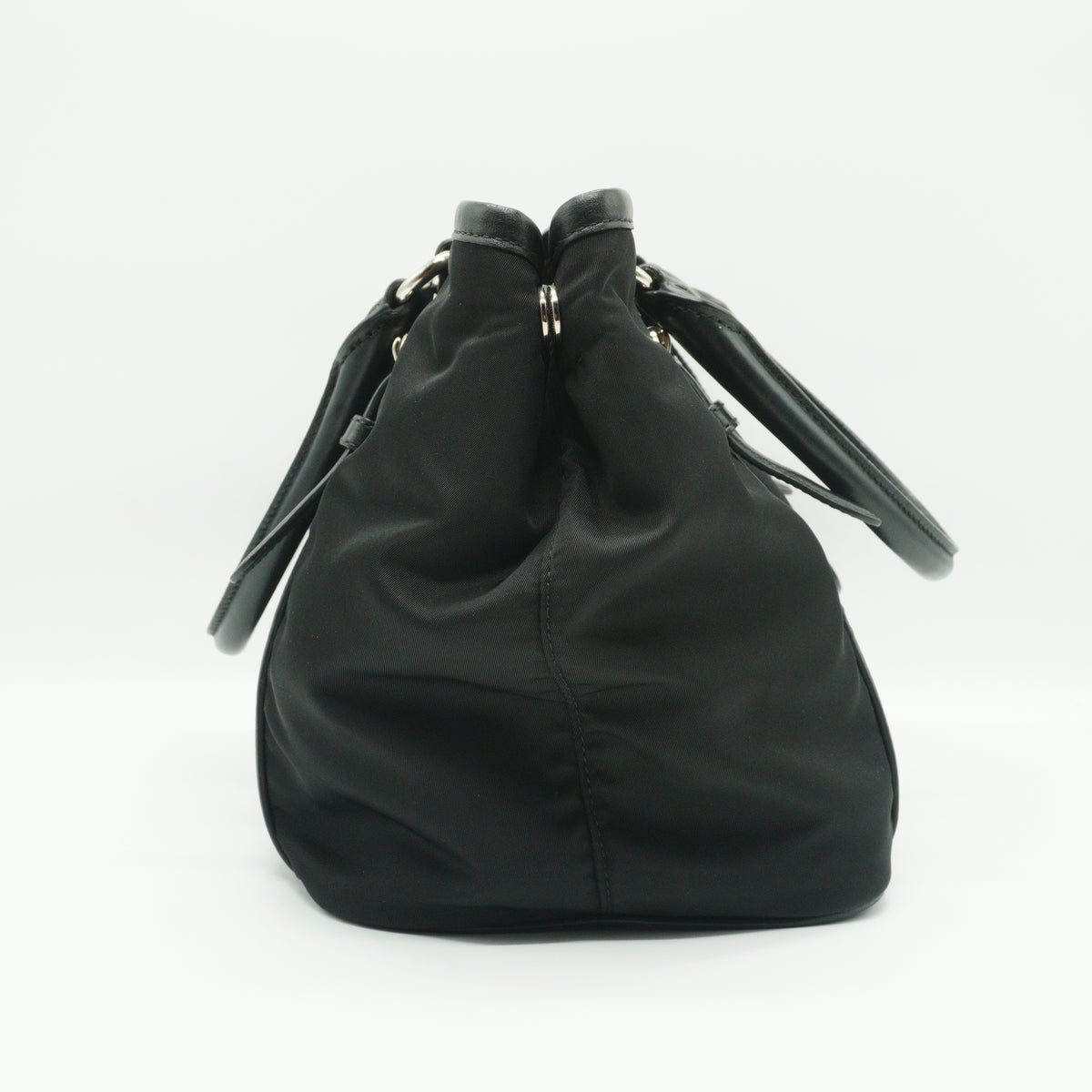 Prada Tessuto Nylon Satchel Bag Black Medium SHW