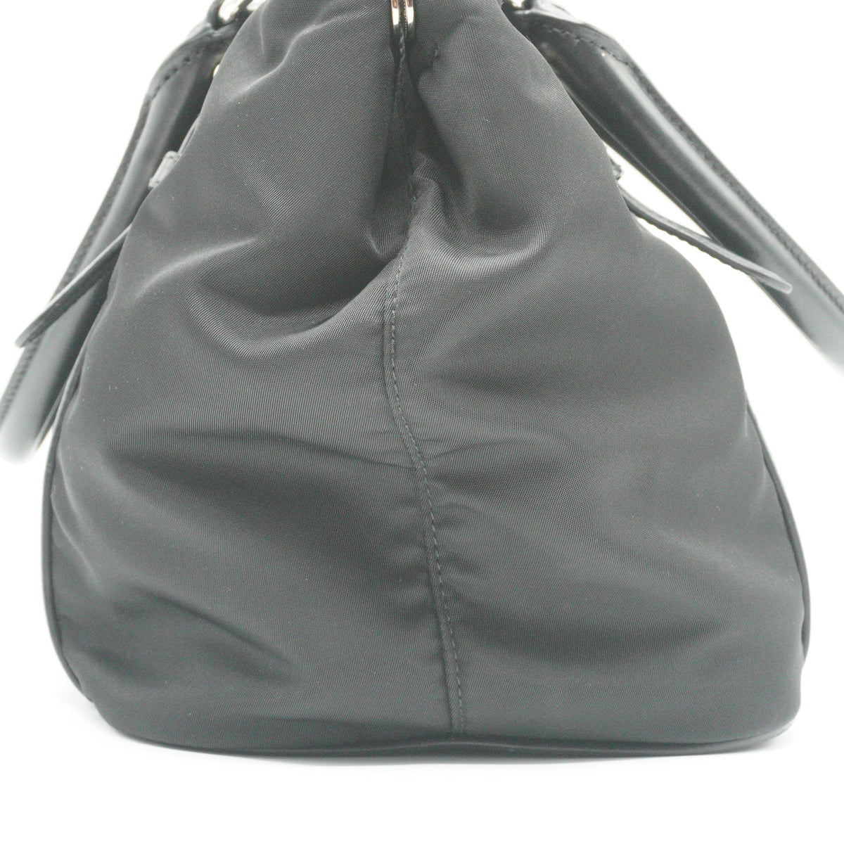 Prada Tessuto Nylon Satchel Bag Black Medium SHW