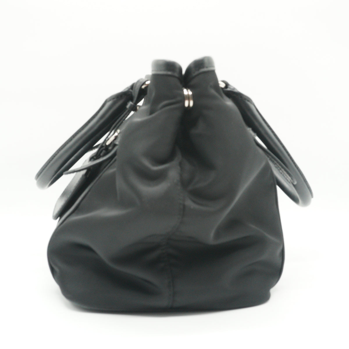 Prada Tessuto Nylon Satchel Bag Black Medium SHW