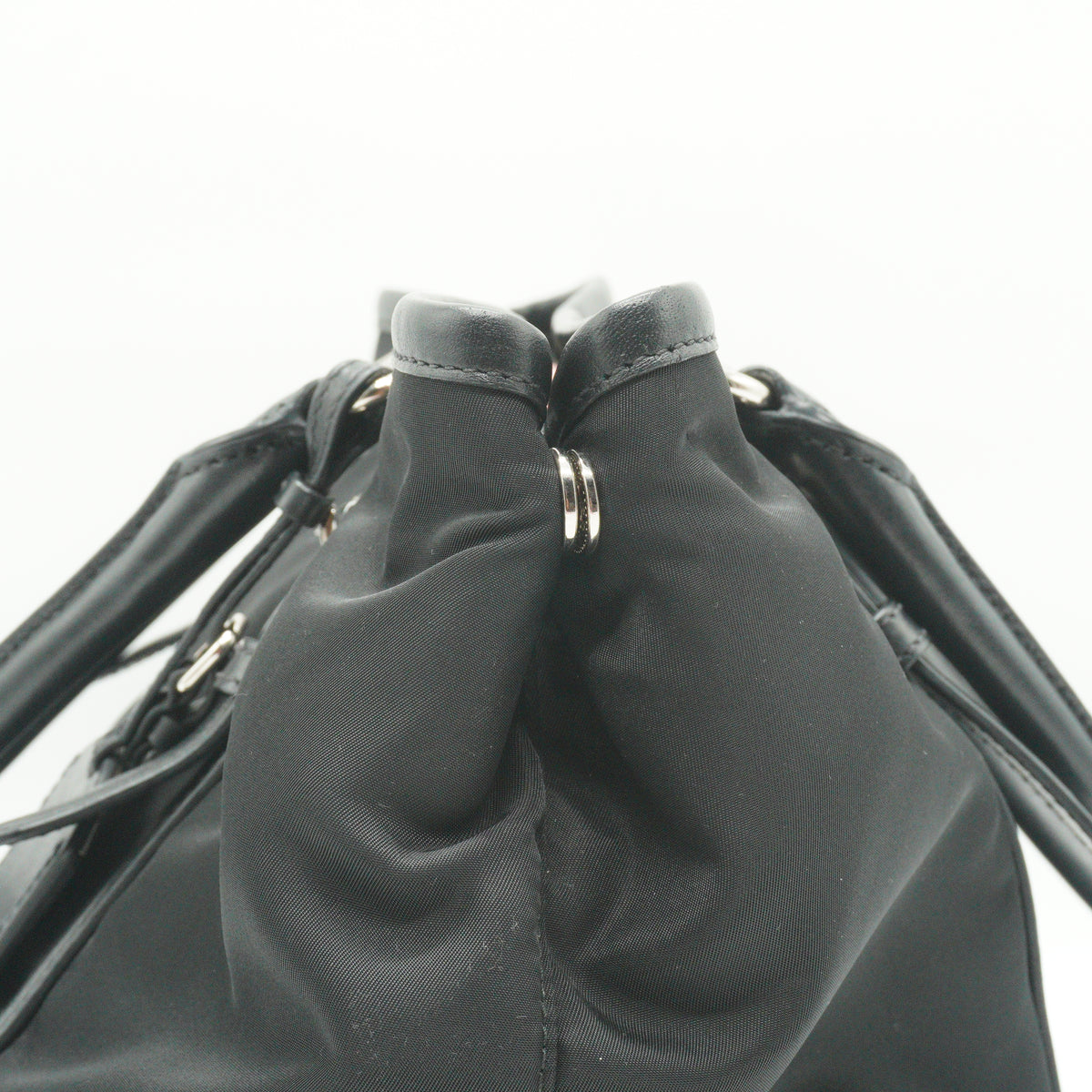 Prada Tessuto Nylon Satchel Bag Black Medium SHW