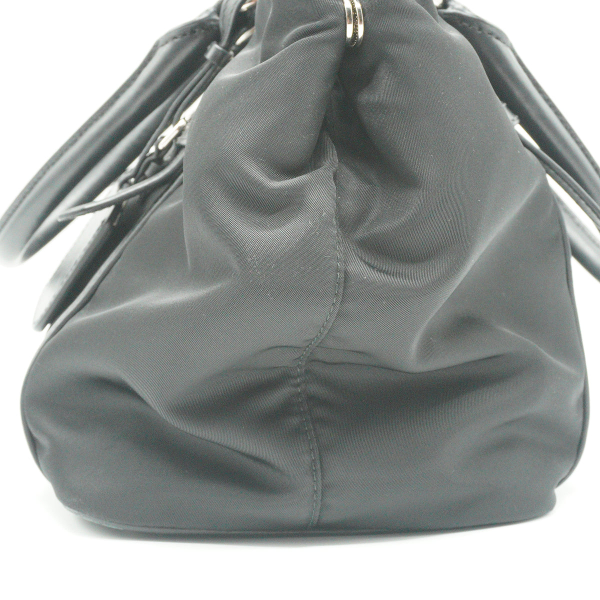 Prada Tessuto Nylon Satchel Bag Black Medium SHW