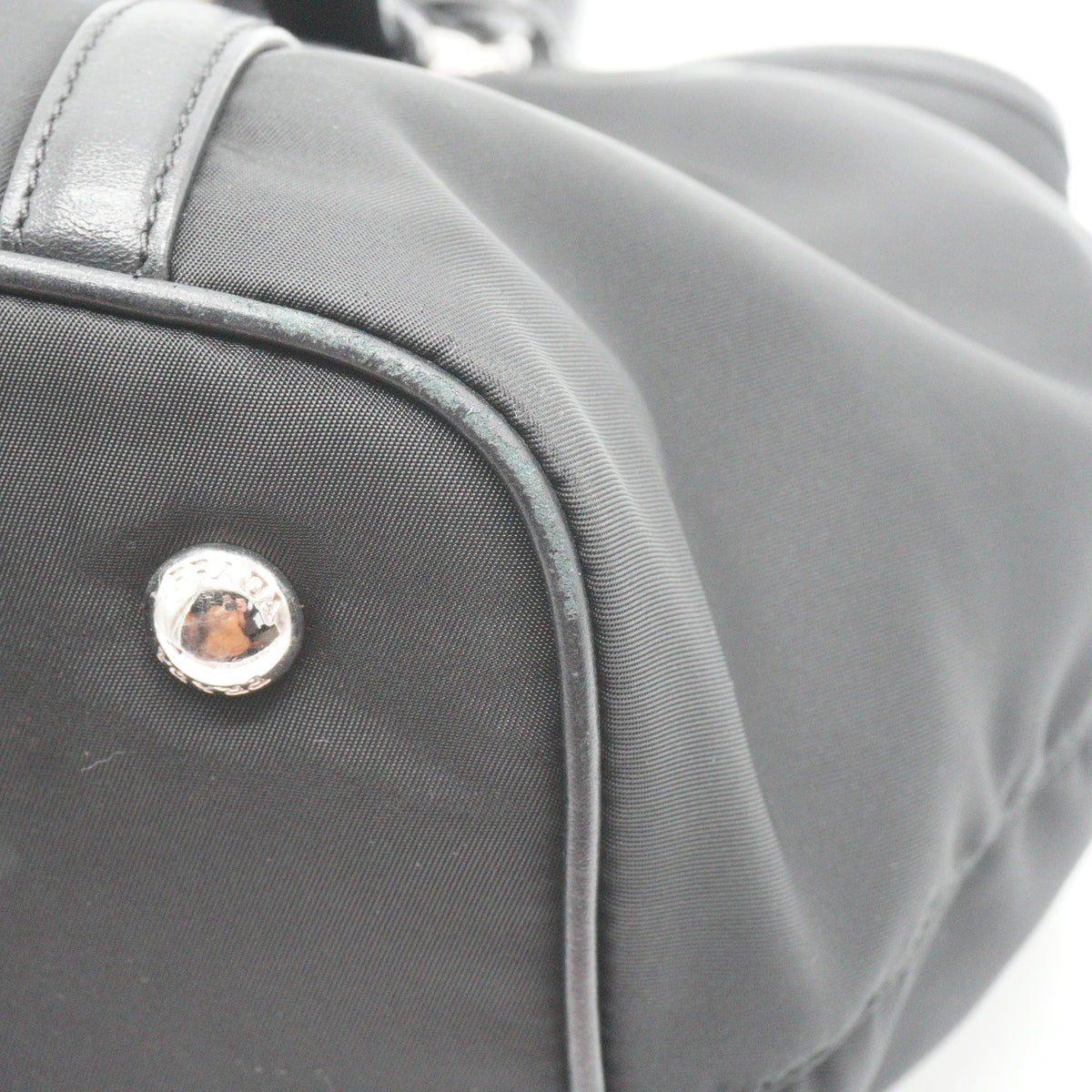 Prada Tessuto Nylon Satchel Bag Black Medium SHW