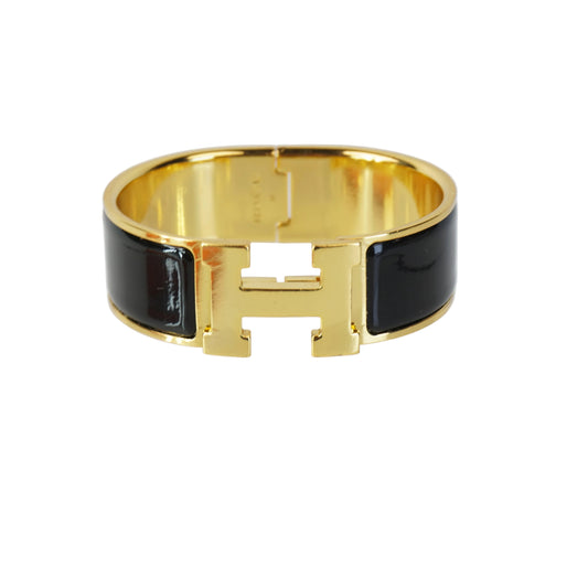 Hermes Clich Bracelet Black