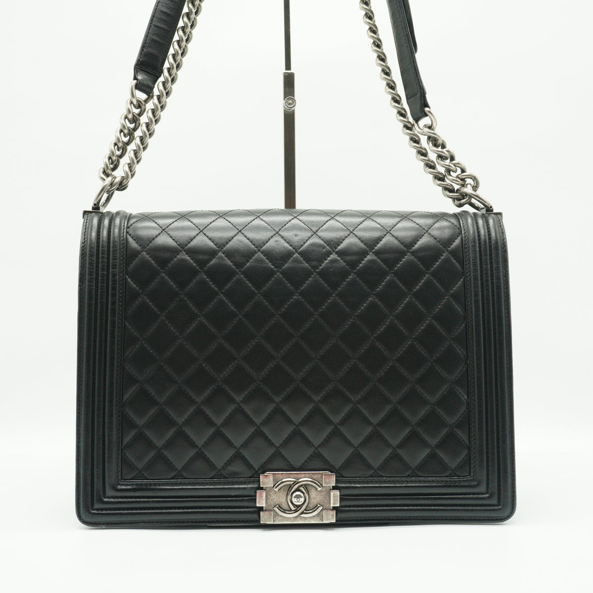 Chanel Boy Flap Bag Black Medium SHW