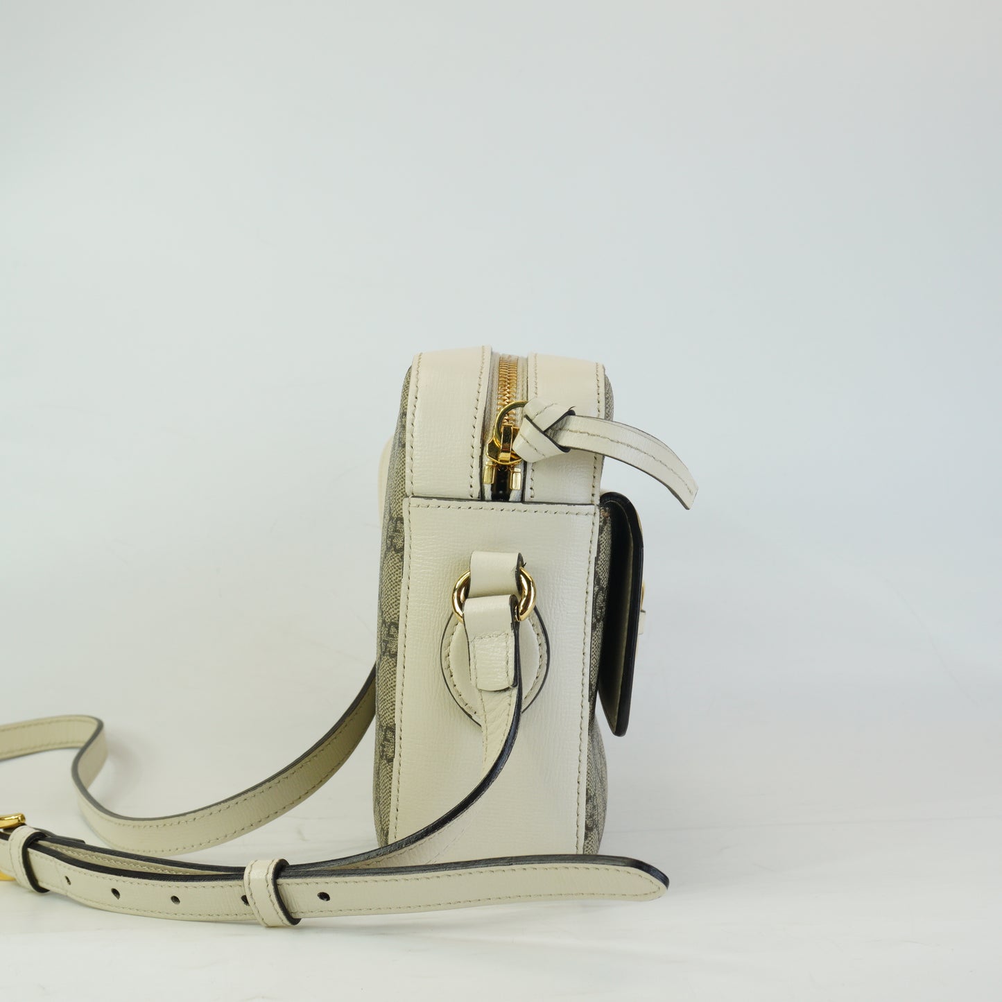 Gucci	Horsebit 1955 Camera Bag White Trims Small GHW