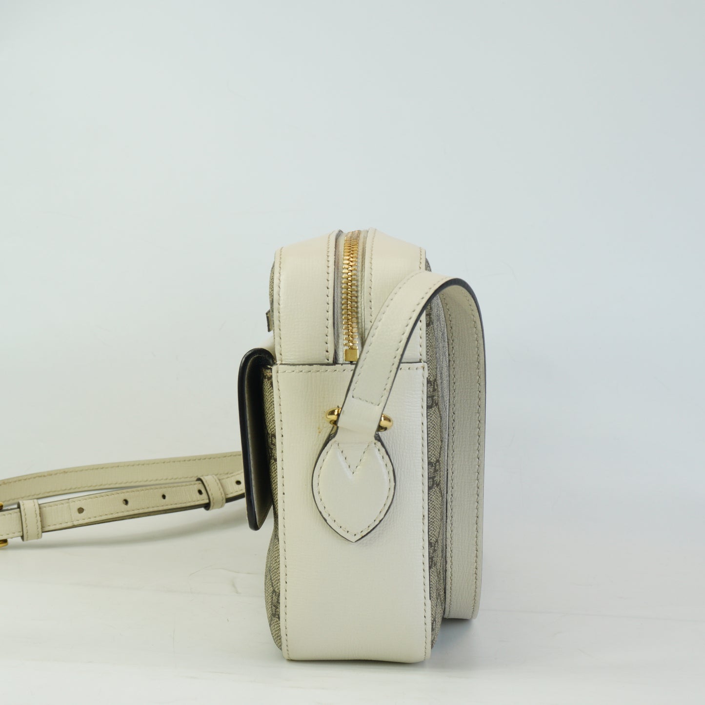 Gucci	Horsebit 1955 Camera Bag White Trims Small GHW