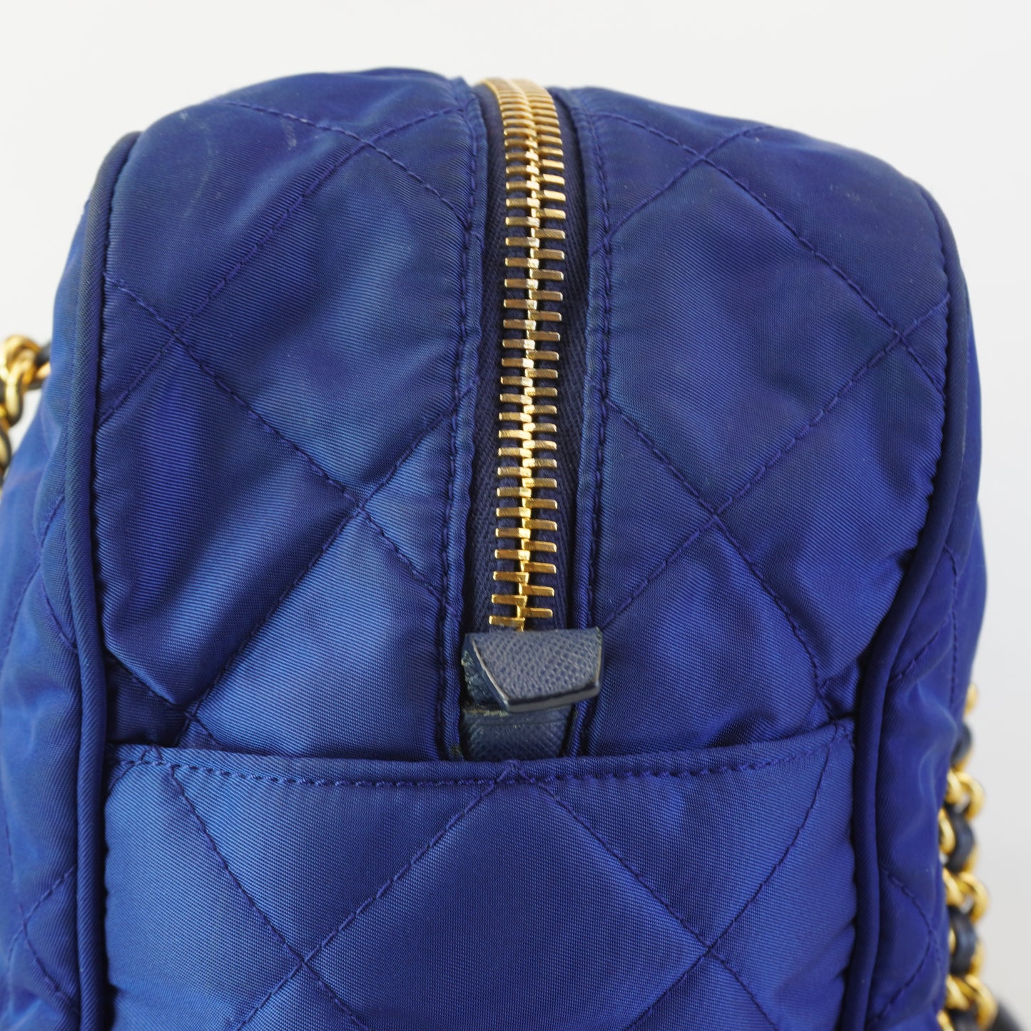 Prada Quilted Nylon Boston Bag Blue