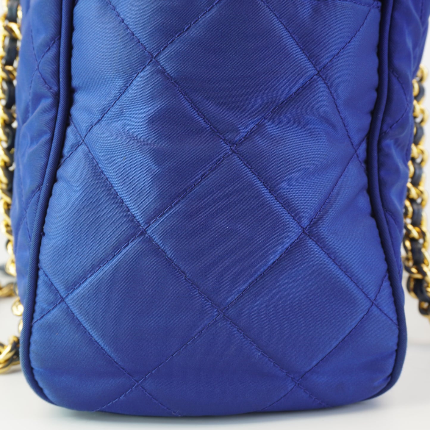 Prada Quilted Nylon Boston Bag Blue