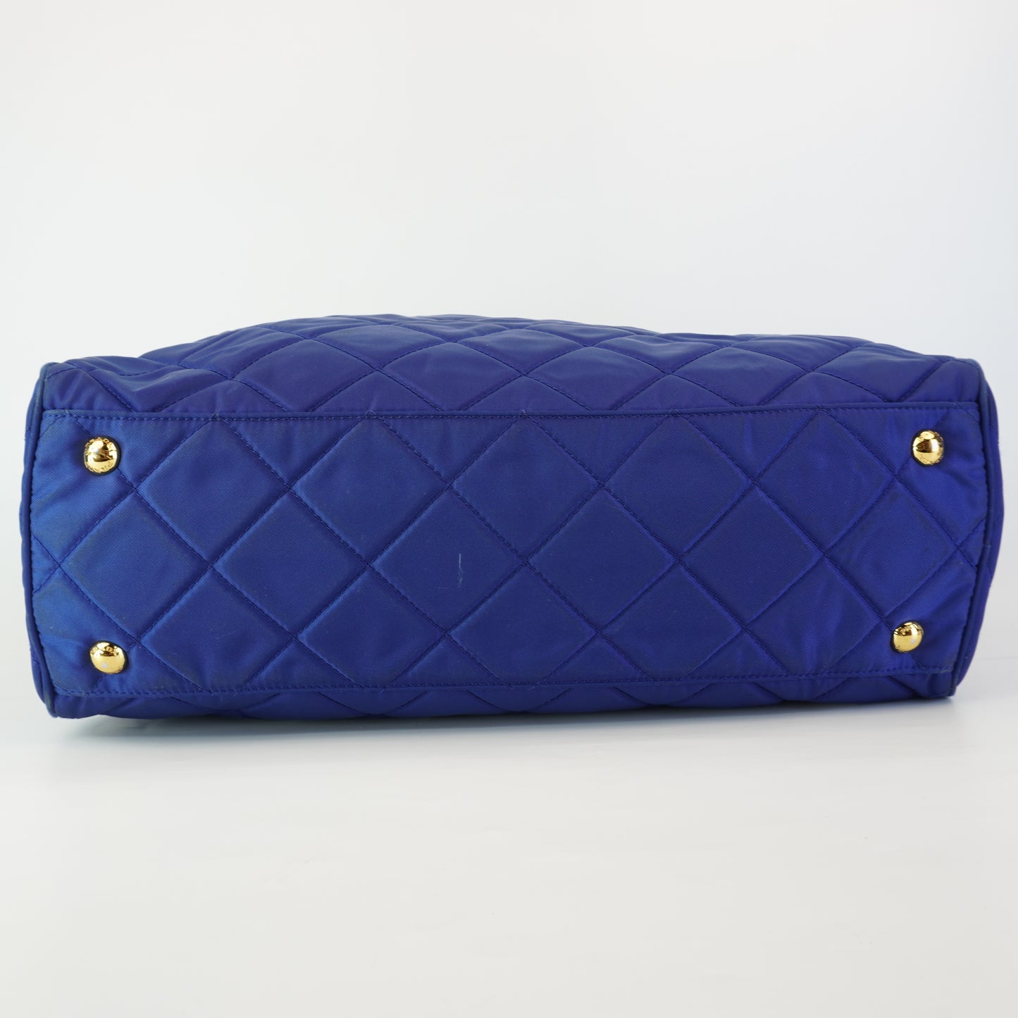Prada Quilted Nylon Boston Bag Blue