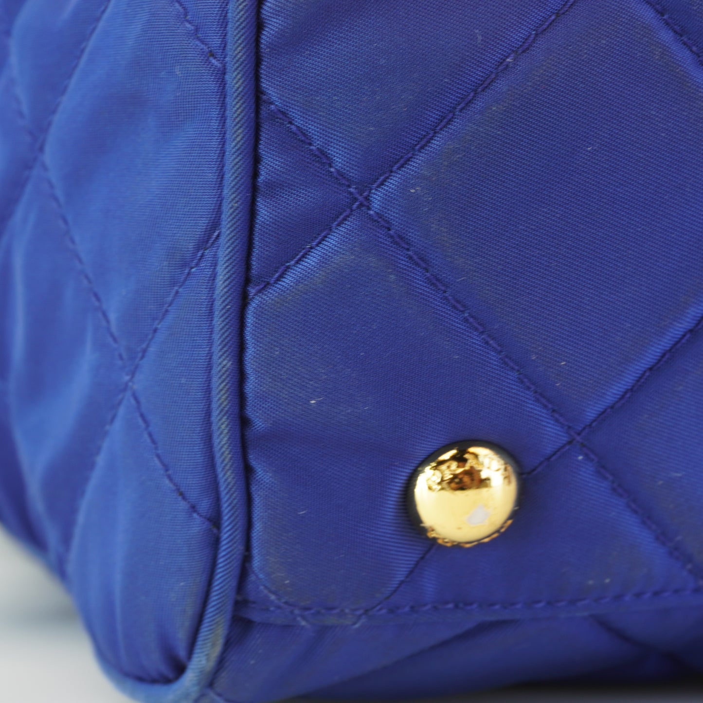 Prada Quilted Nylon Boston Bag Blue