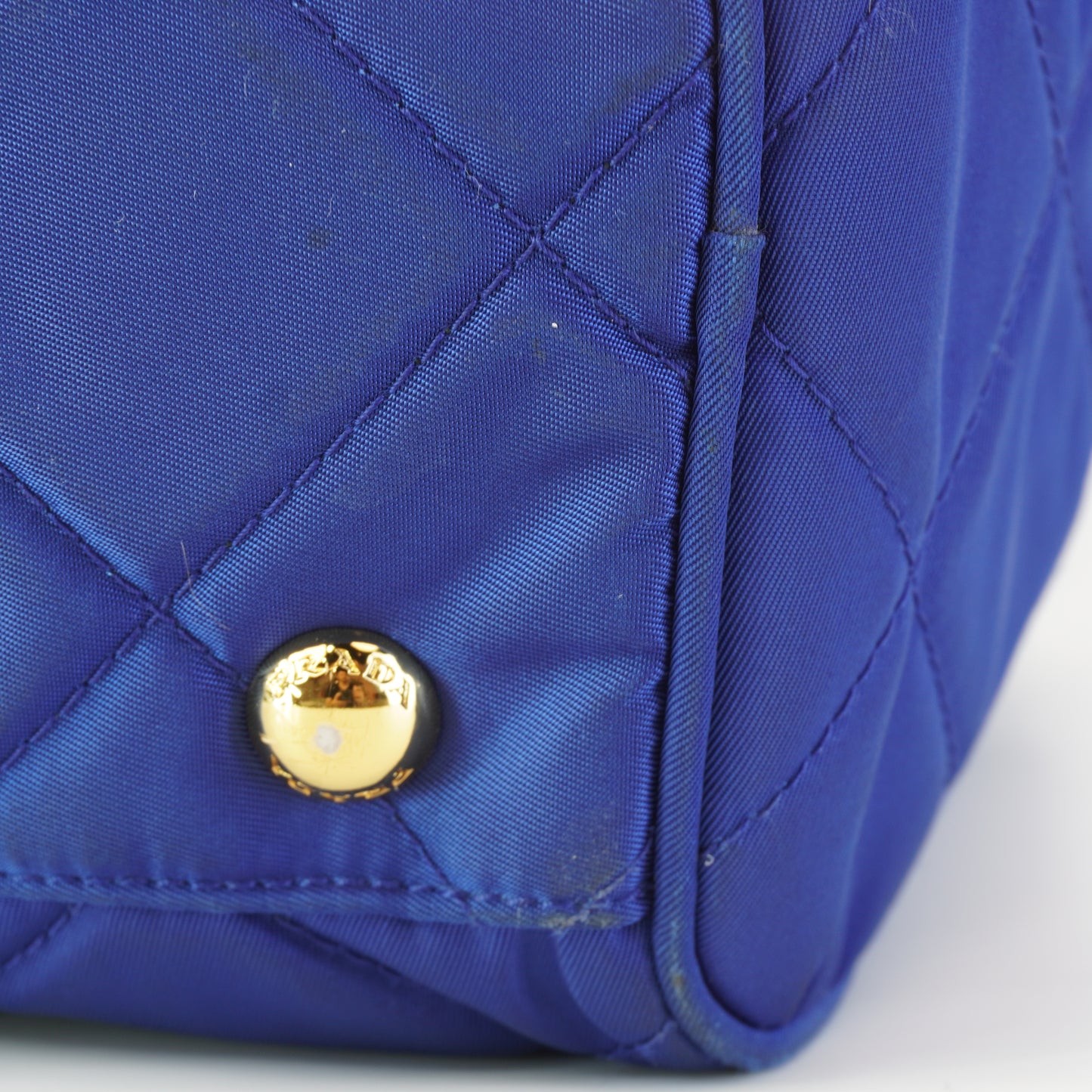 Prada Quilted Nylon Boston Bag Blue