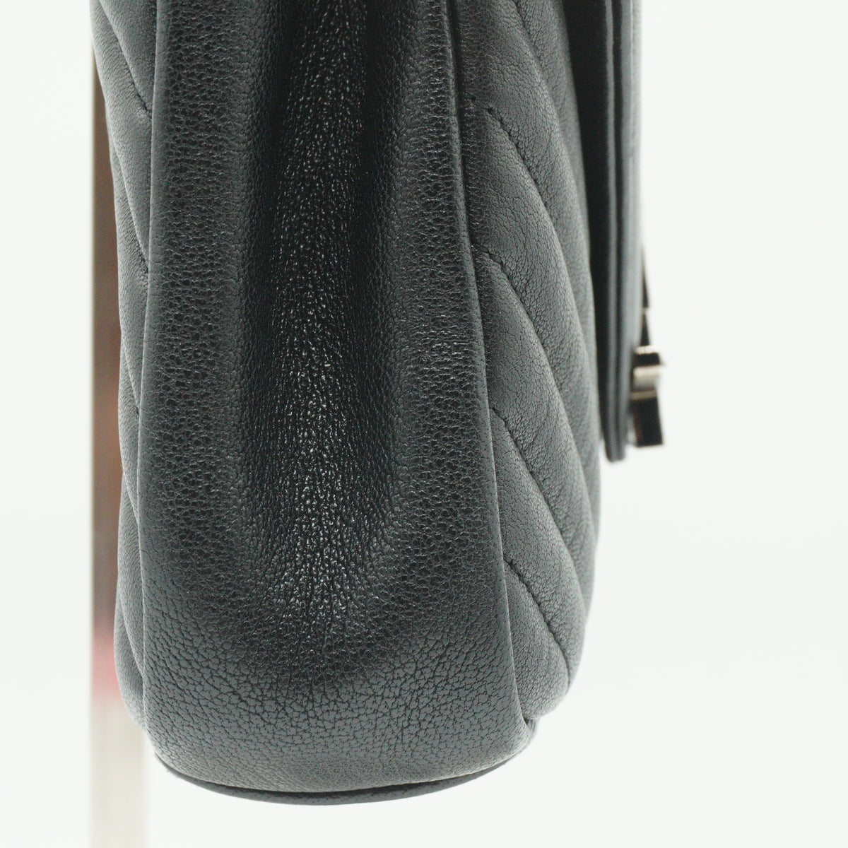 YSL Saint Laurent Chevron Shoulder Bag Black Small MHW