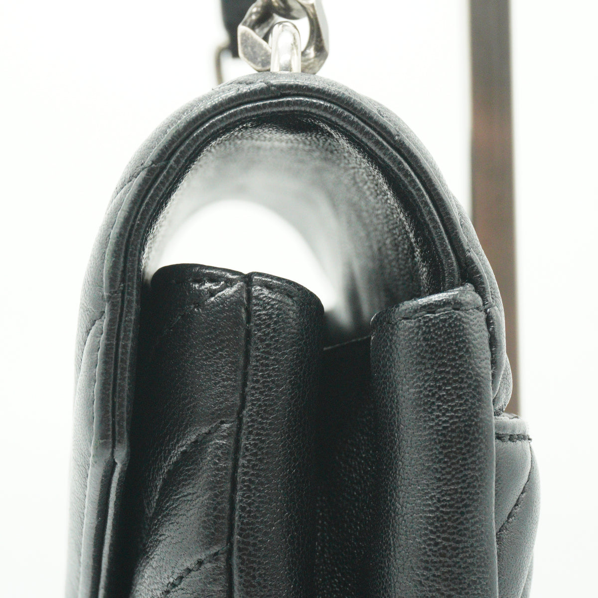 YSL Saint Laurent Chevron Shoulder Bag Black Small MHW