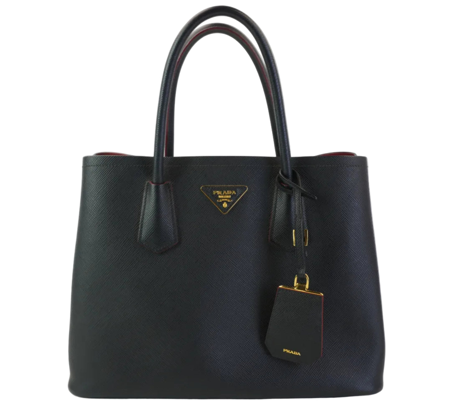 Prada Saffiano Double Bag GHW Large