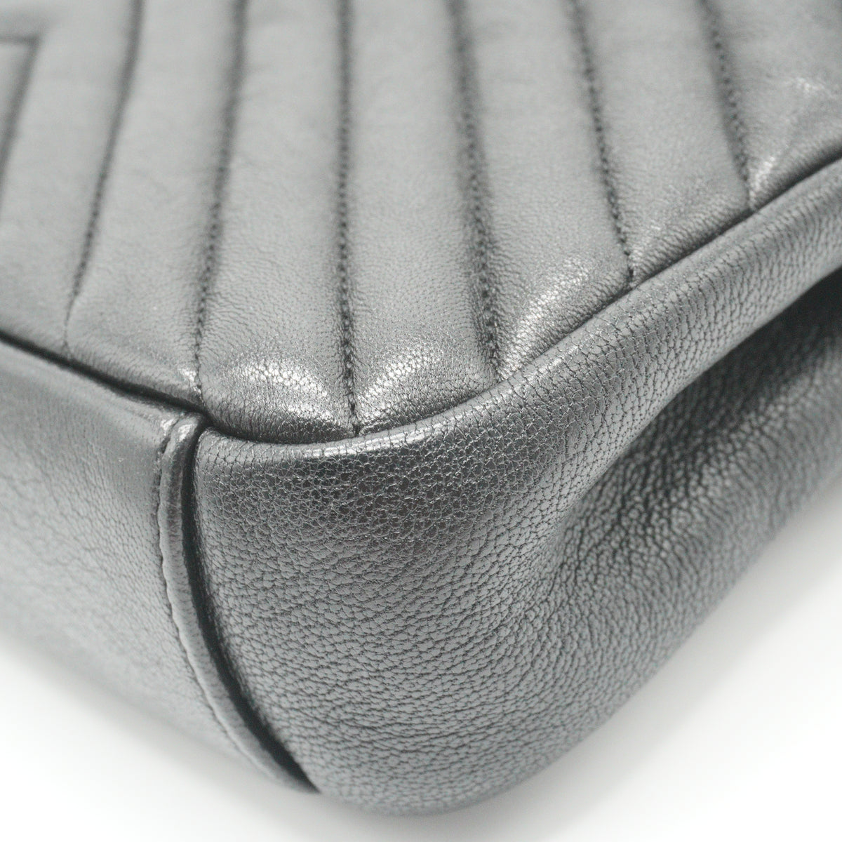 YSL Saint Laurent Chevron Shoulder Bag Black Small MHW