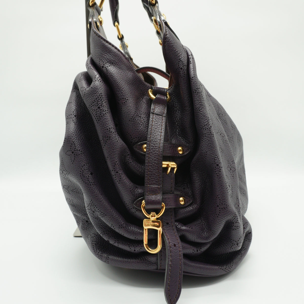 Louis Vuitton Oursin Monogram Large Mahina Leather Purple Hobo GHW