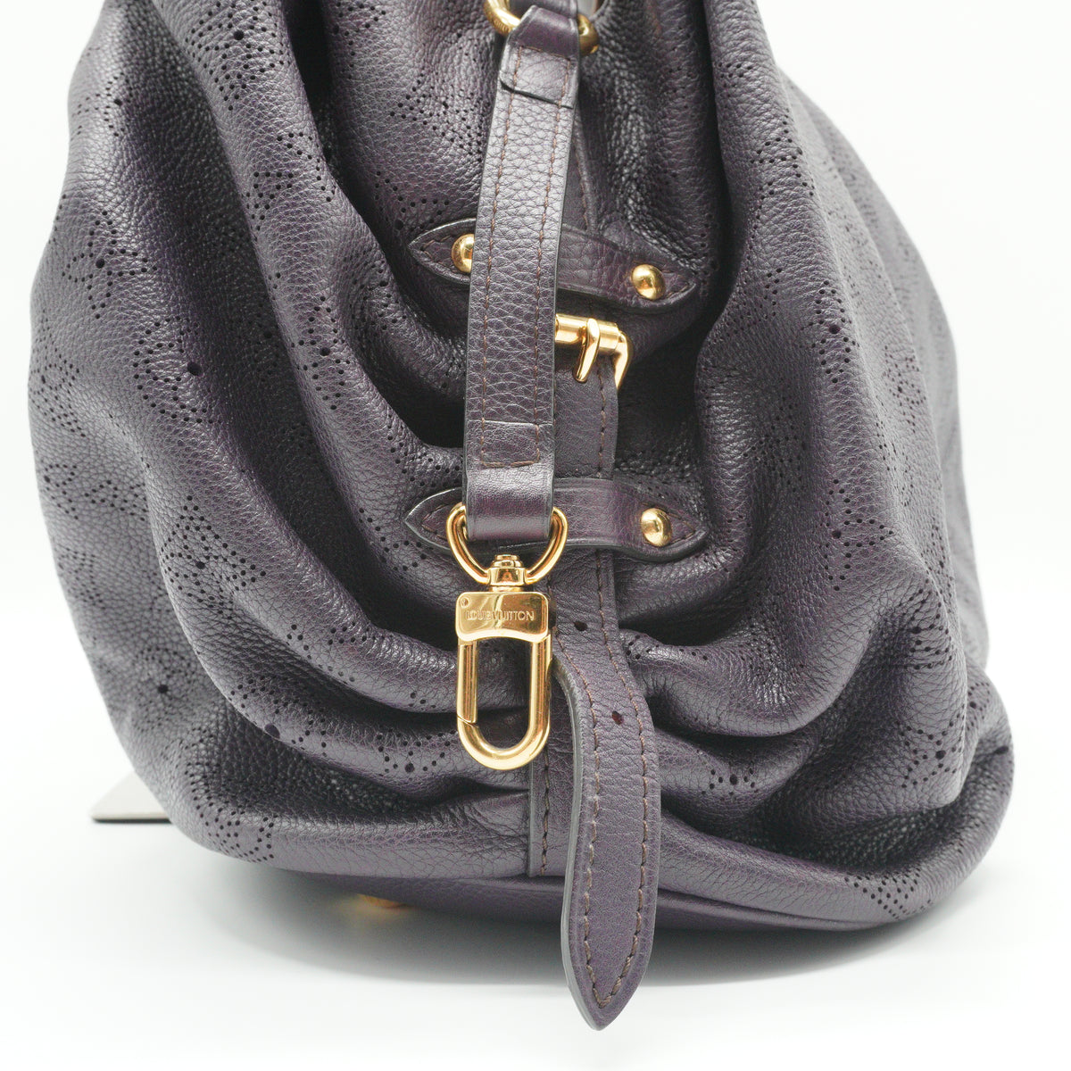 Louis Vuitton Oursin Monogram Large Mahina Leather Purple Hobo GHW
