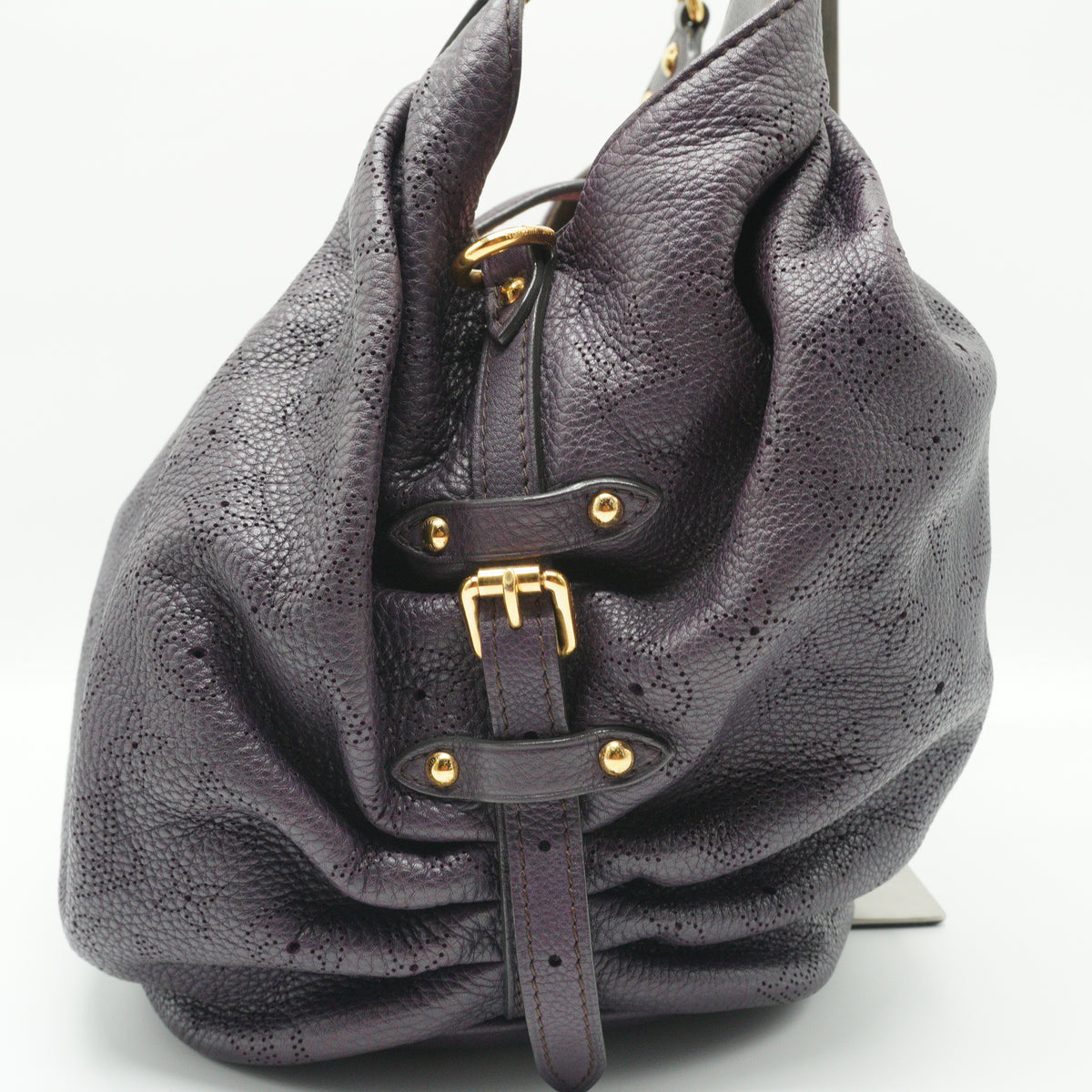 Louis Vuitton Oursin Monogram Large Mahina Leather Purple Hobo GHW