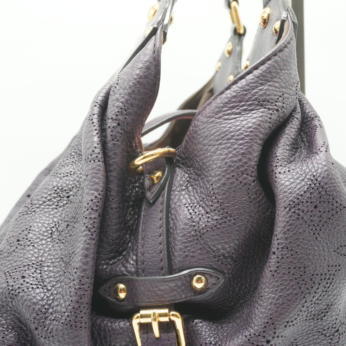 Louis Vuitton Oursin Monogram Large Mahina Leather Purple Hobo GHW