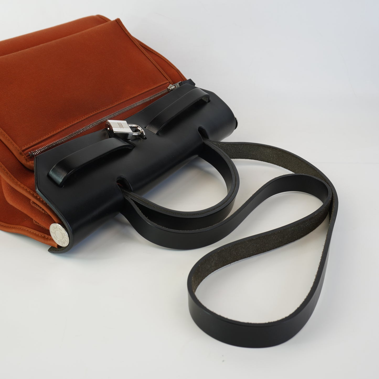 Hermes Herbag Zip 31 PM Tote Copper Orange
