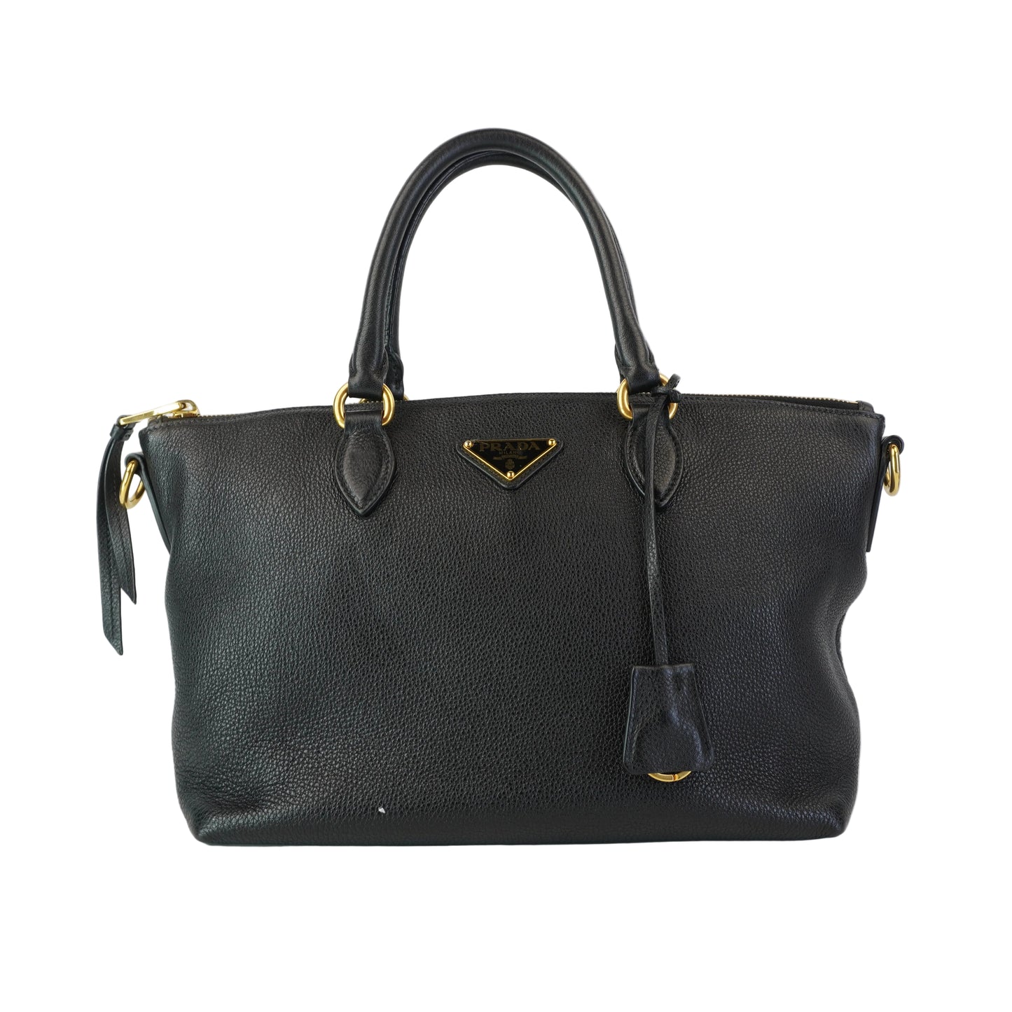 Prada Vitello Phenix Leather Top Handle Crossbody Bag