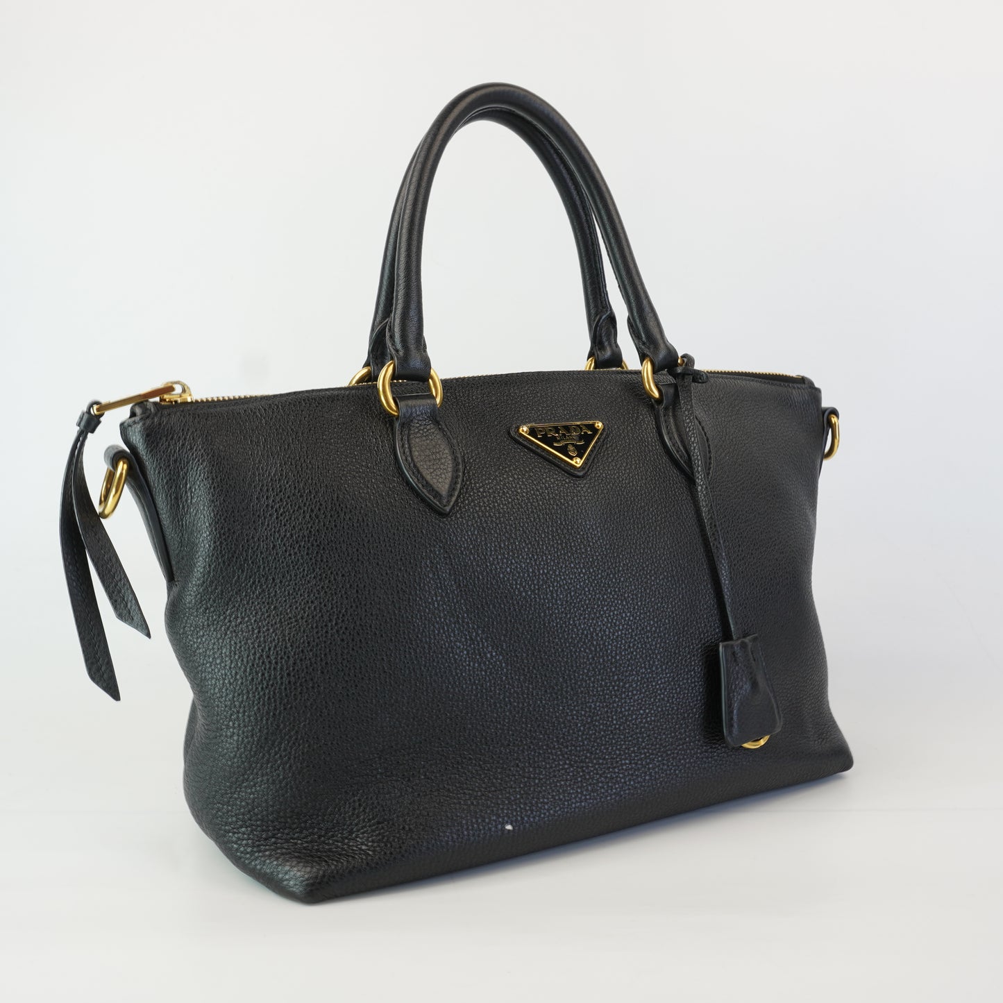 Prada Vitello Phenix Leather Top Handle Crossbody Bag