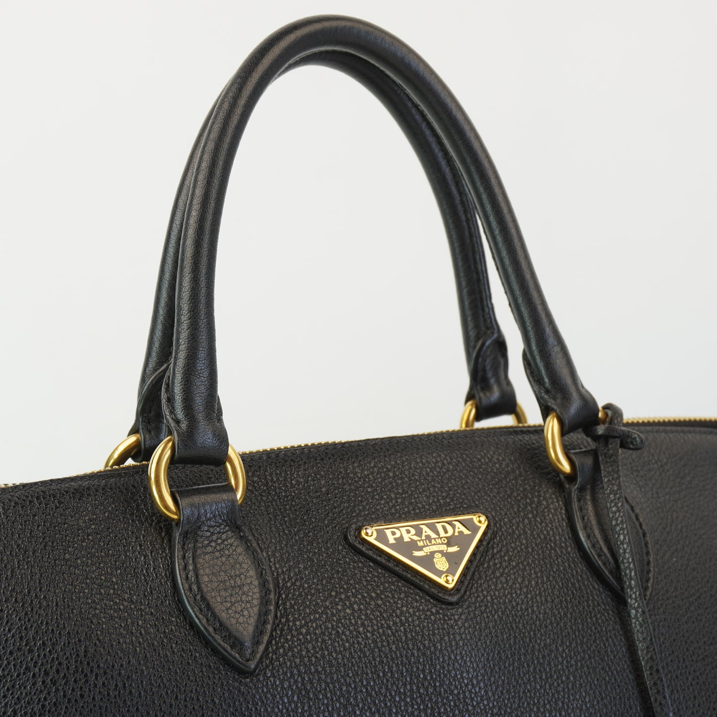 Prada Vitello Phenix Leather Top Handle Crossbody Bag