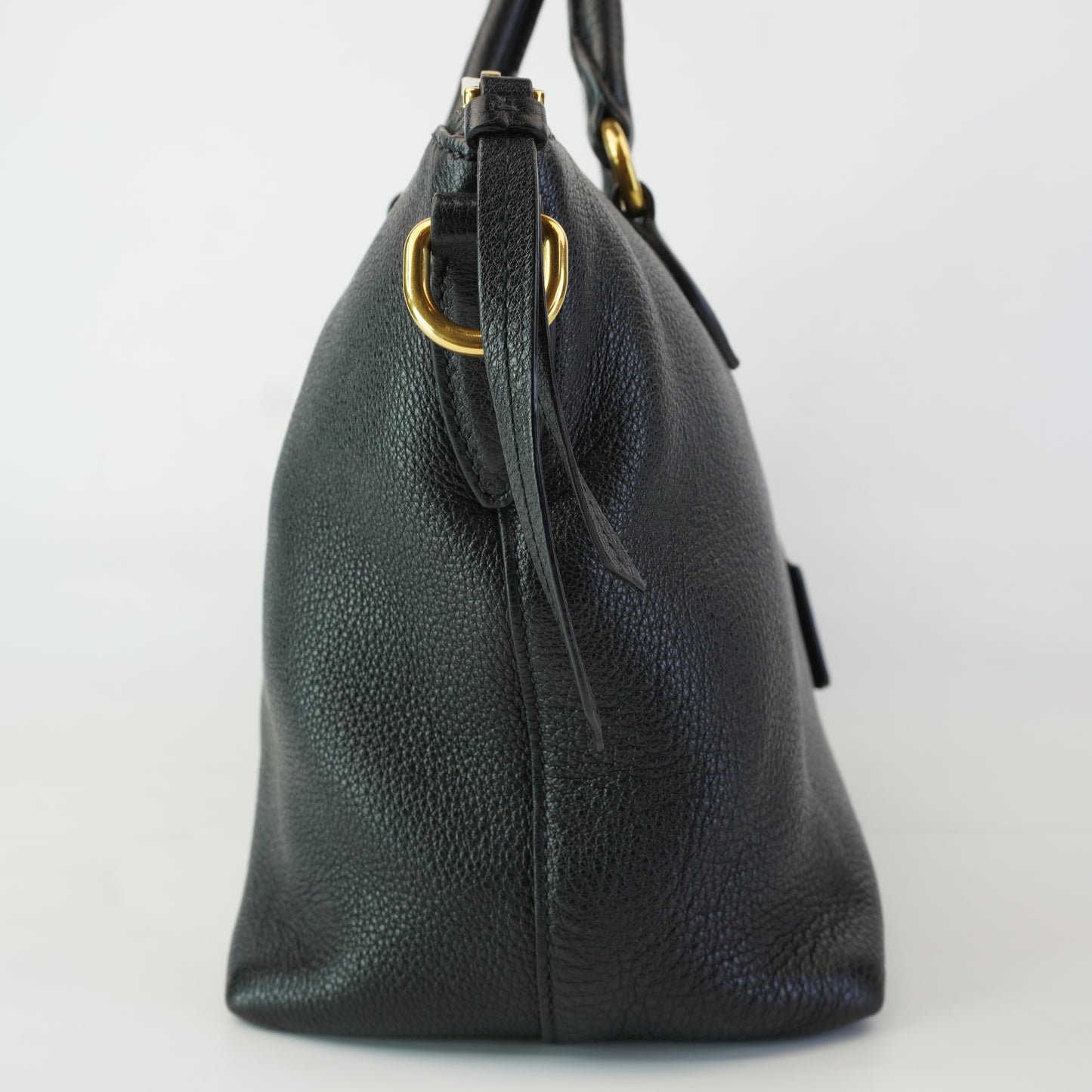 Prada Vitello Phenix Leather Top Handle Crossbody Bag