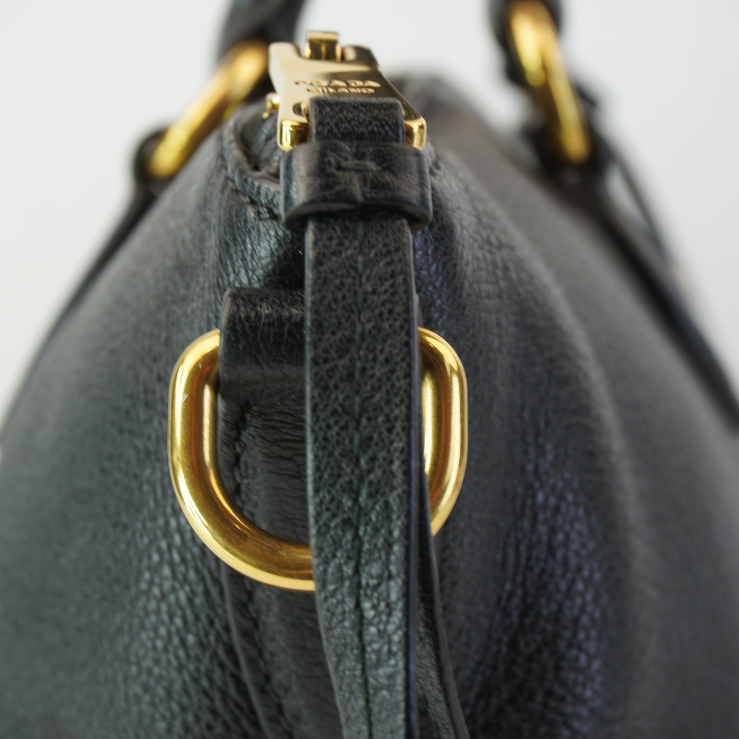Prada Vitello Phenix Leather Top Handle Crossbody Bag
