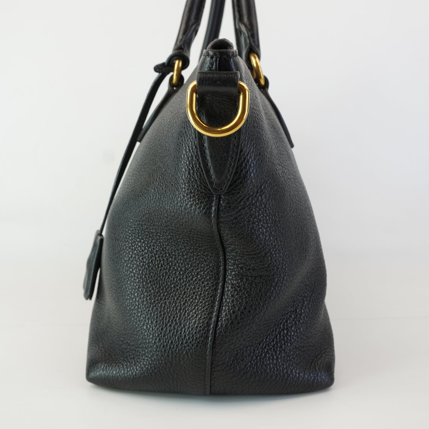 Prada Vitello Phenix Leather Top Handle Crossbody Bag
