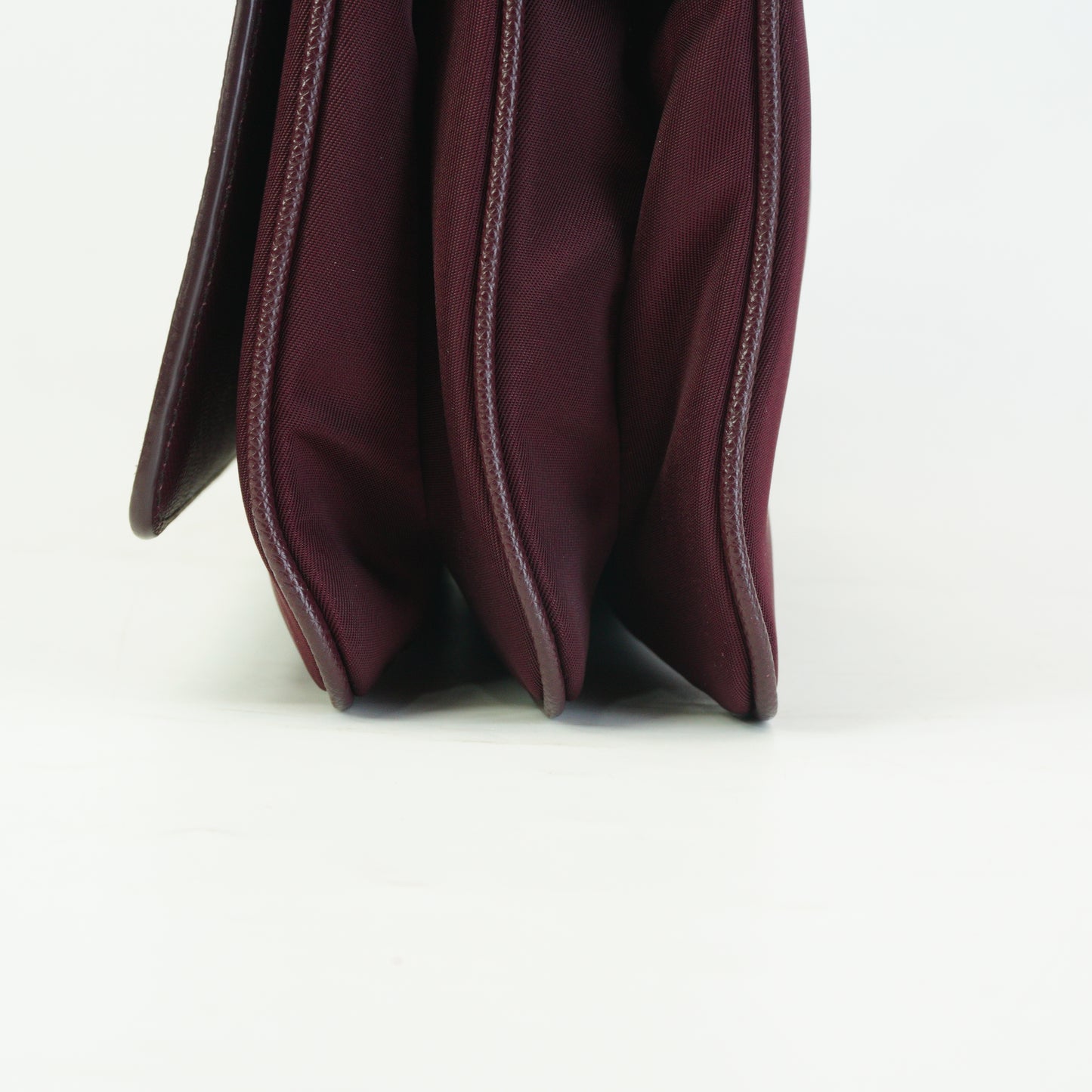 Prada	Tessuto Saffiano Chain Flap Crossbody Bag Burgundy Small SHW