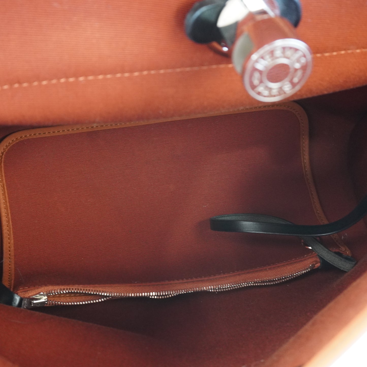 Hermes Herbag Zip 31 PM Tote Copper Orange