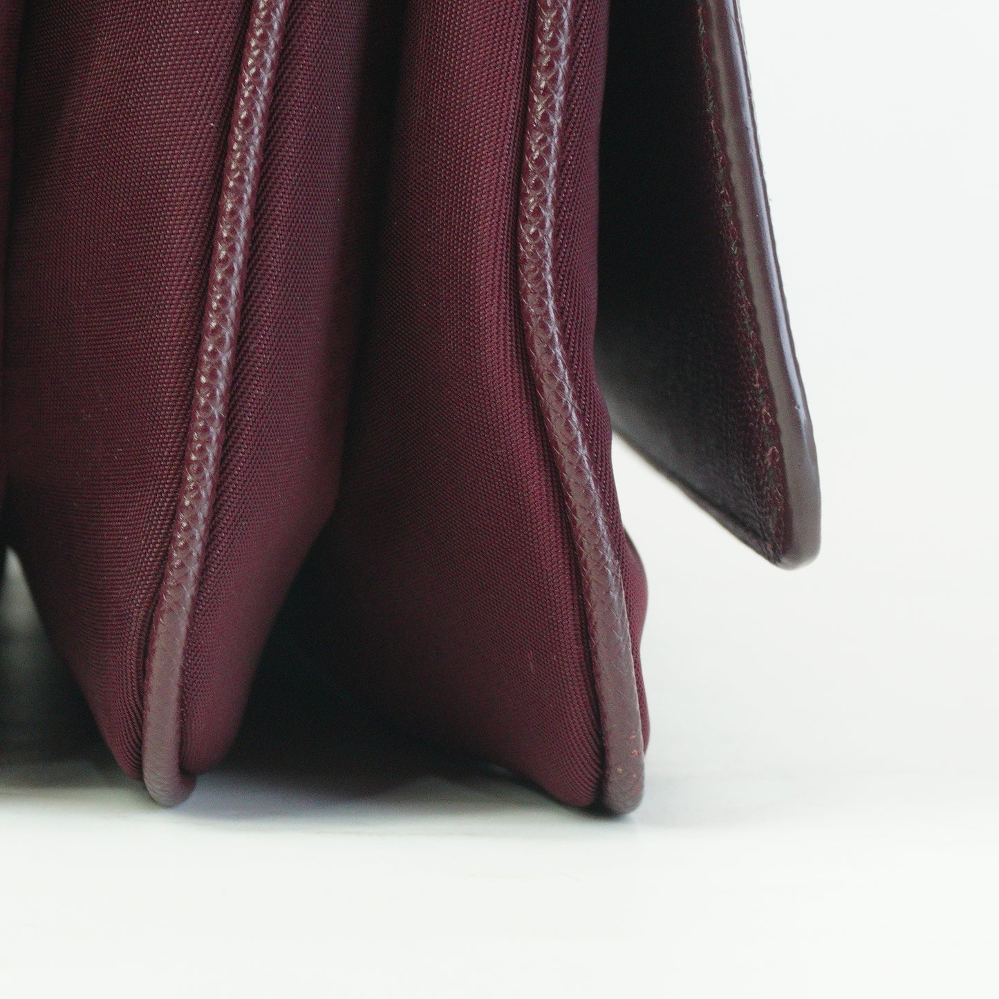 Prada	Tessuto Saffiano Chain Flap Crossbody Bag Burgundy Small SHW