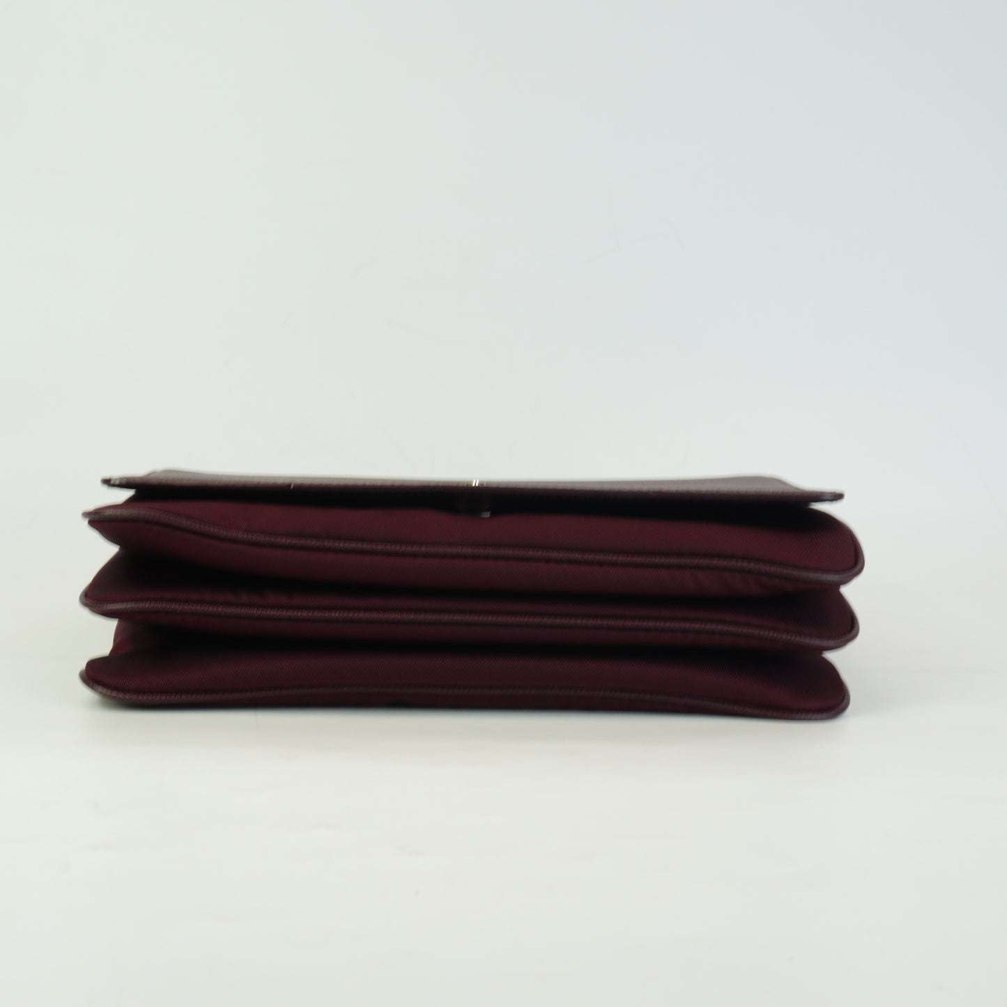 Prada	Tessuto Saffiano Chain Flap Crossbody Bag Burgundy Small SHW
