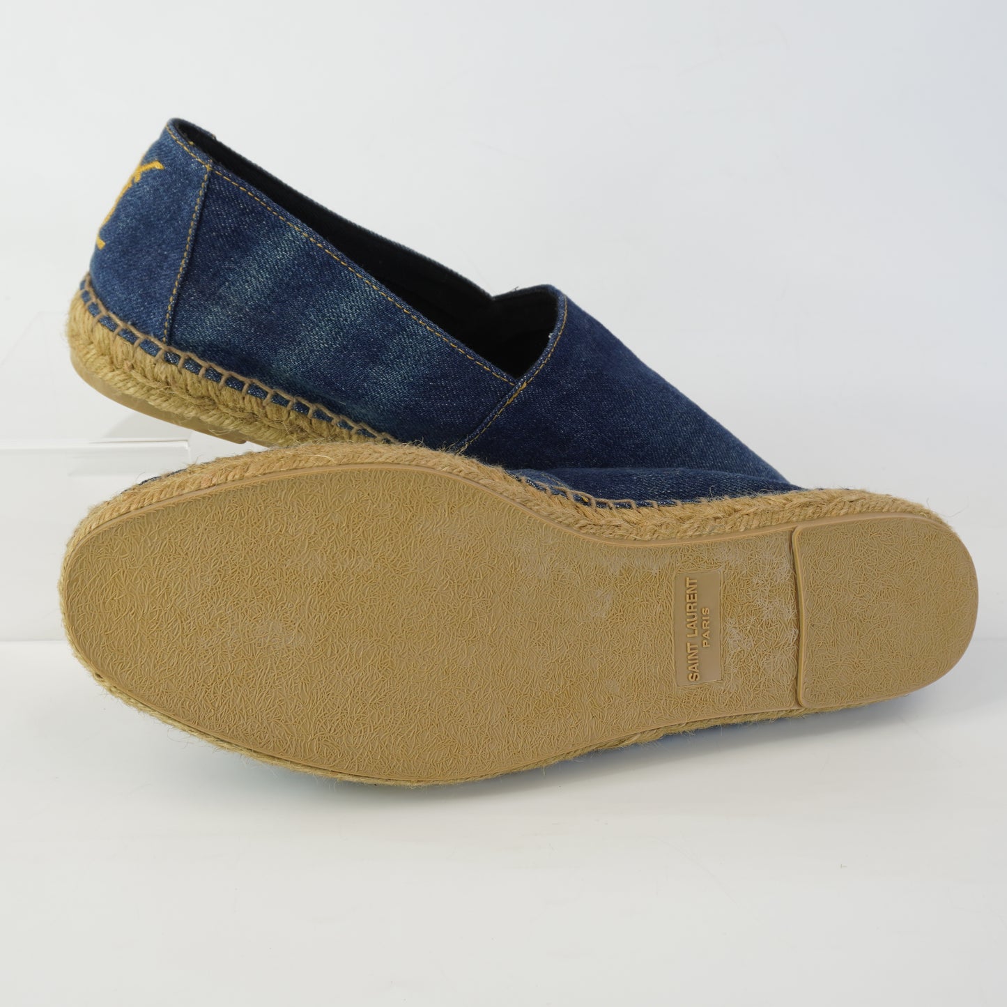 YSL	Blue Denim Espadrilles size 40