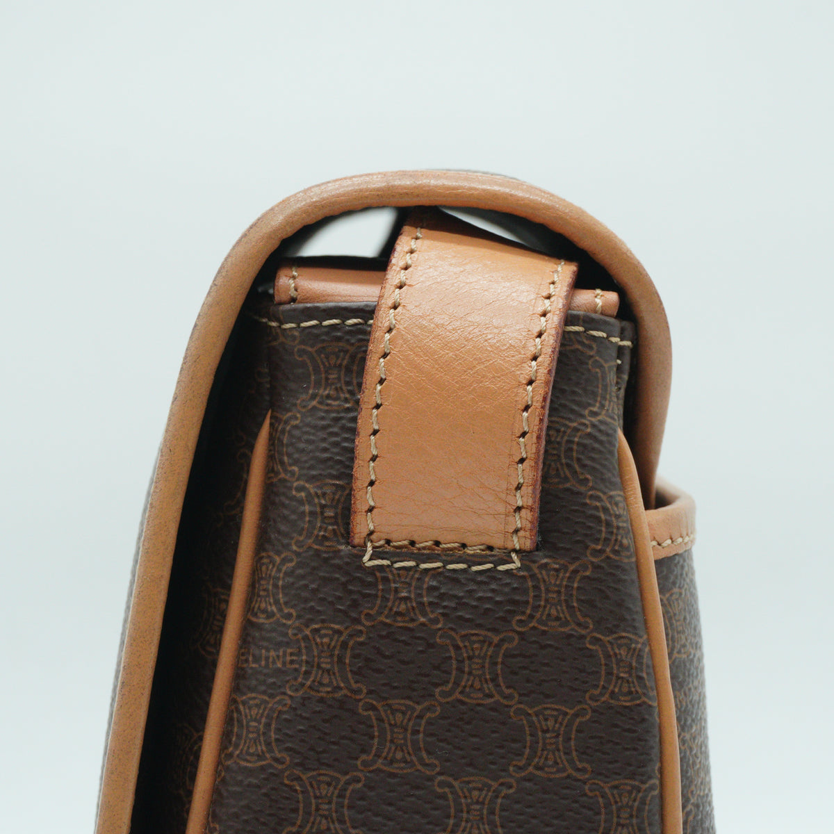 Celine Macadam Canvas Shoulder Bag Brown Small GHW