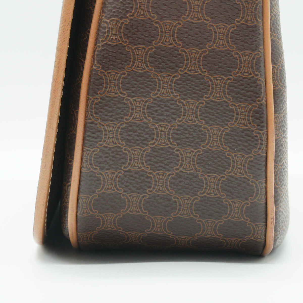 Celine Macadam Canvas Shoulder Bag Brown Small GHW