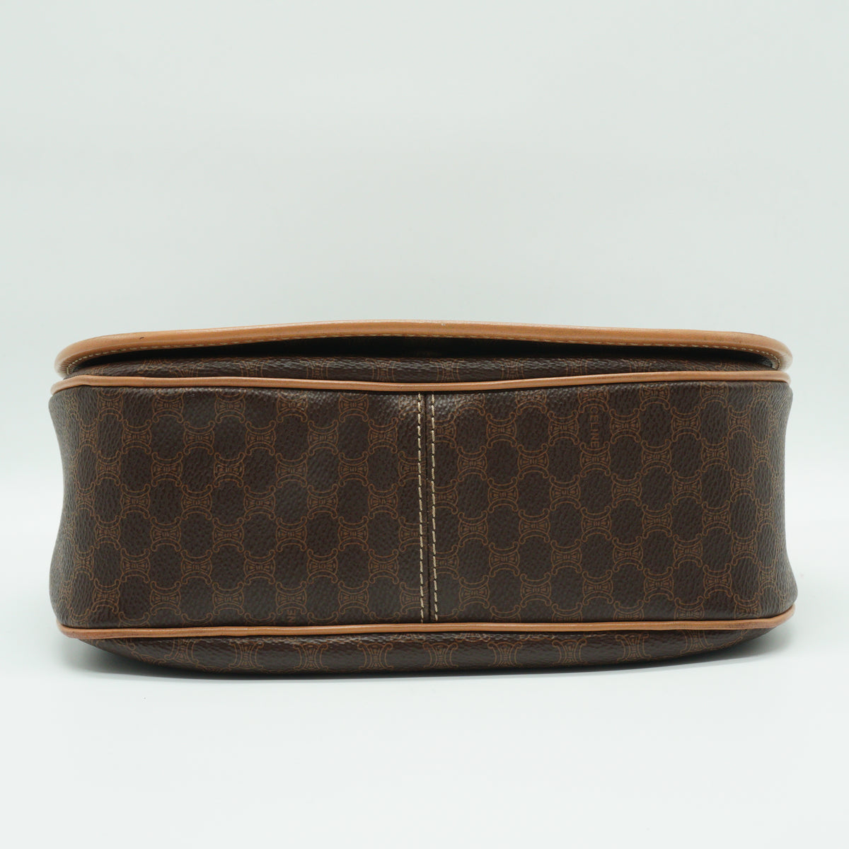 Celine Macadam Canvas Shoulder Bag Brown Small GHW