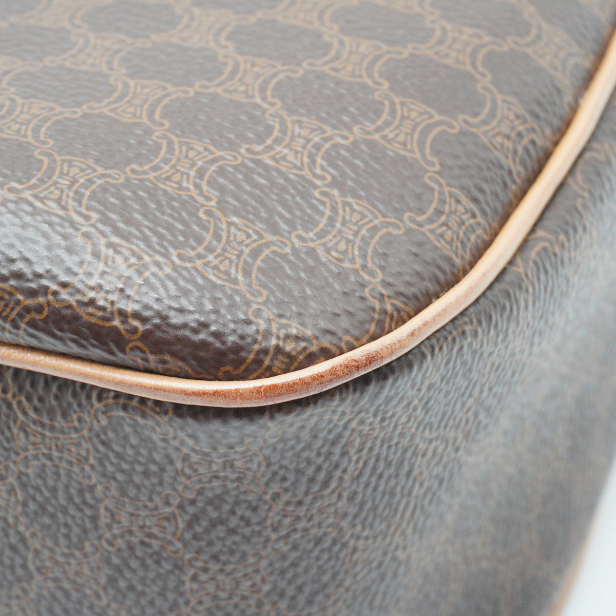 Celine Macadam Canvas Shoulder Bag Brown Small GHW