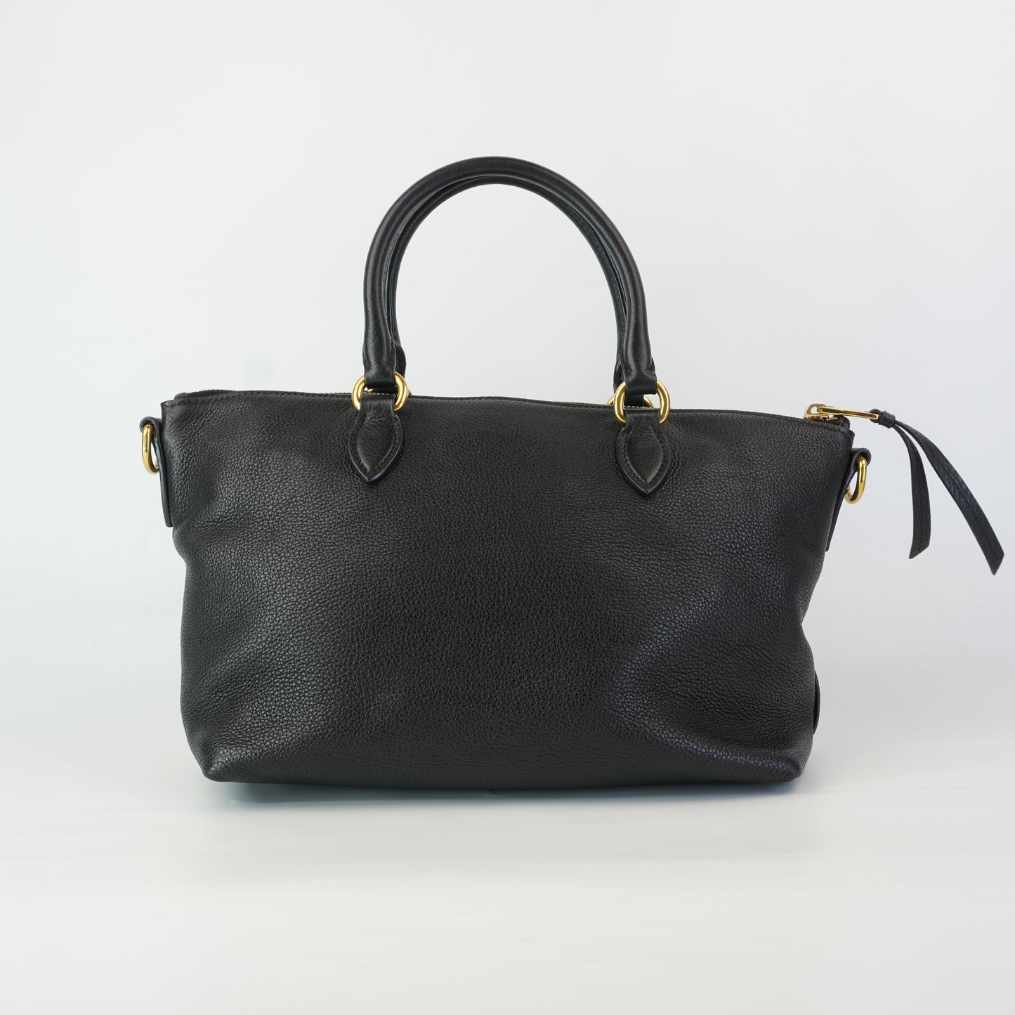 Prada Vitello Phenix Leather Top Handle Crossbody Bag