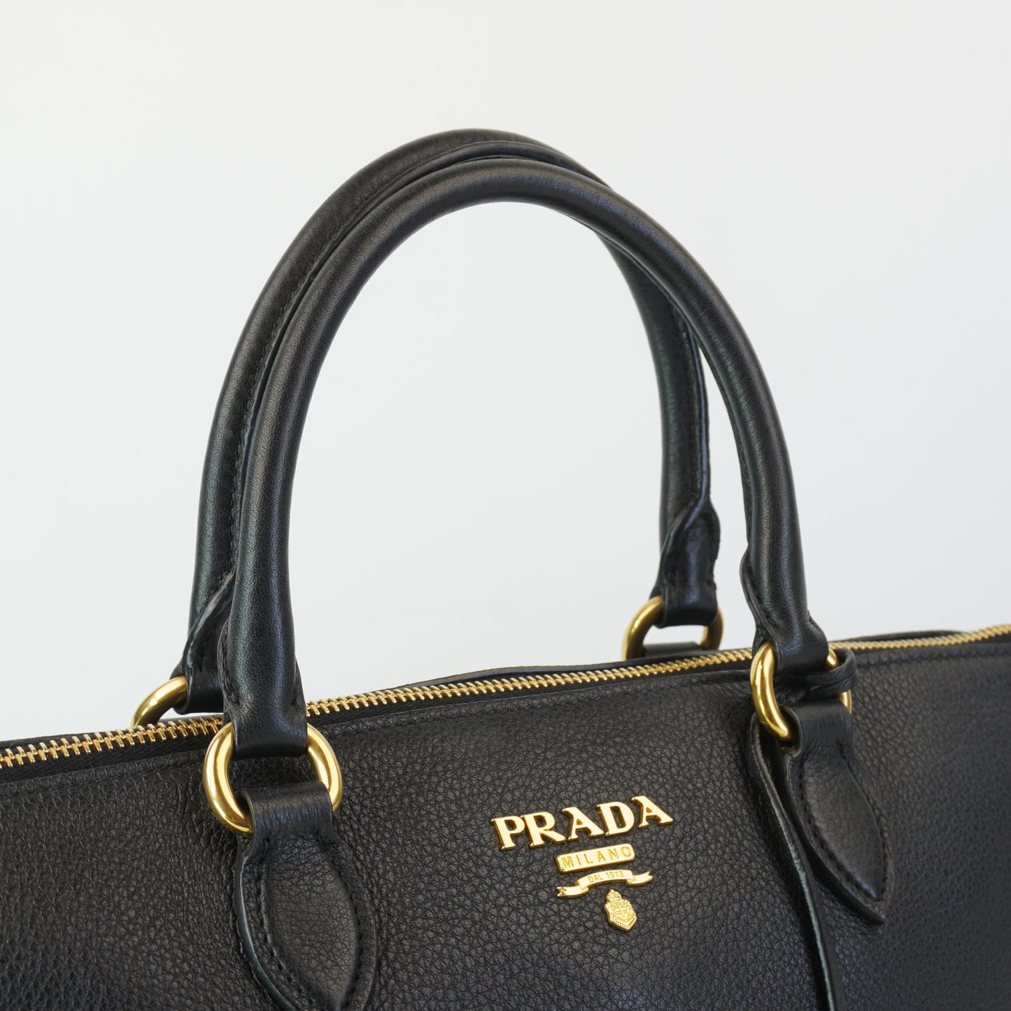 Prada Vitello Phenix Leather Top Handle Crossbody Bag