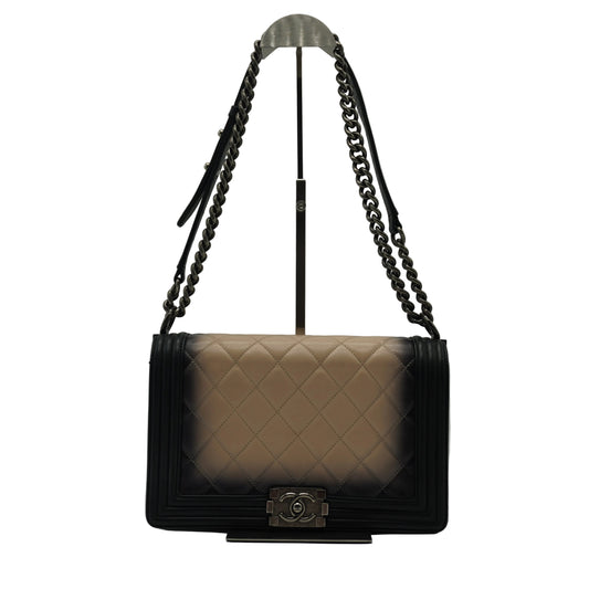 Chanel	Le Boy Medium Lambskin Black/Beige Ombré SHW