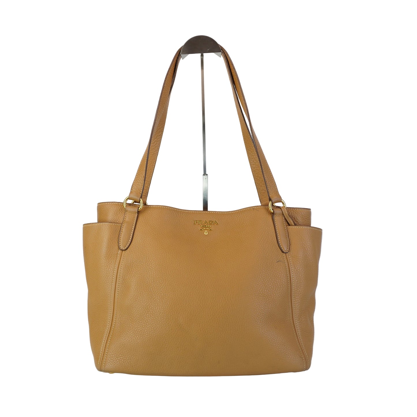 Prada Vitello Daino Tote Tan Bag  GHW