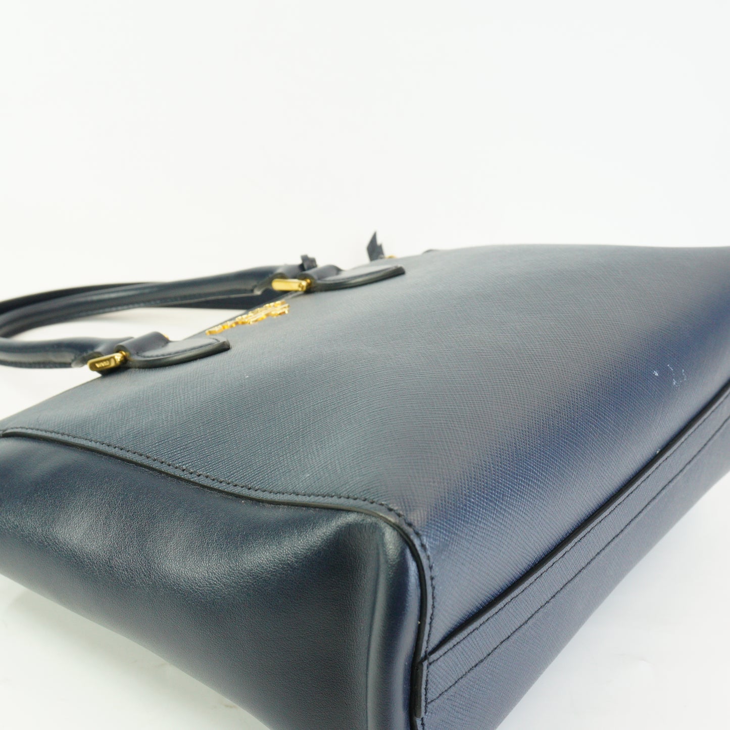 Prada	Saffiano Leather Bag Dark Blue Medium GHW
